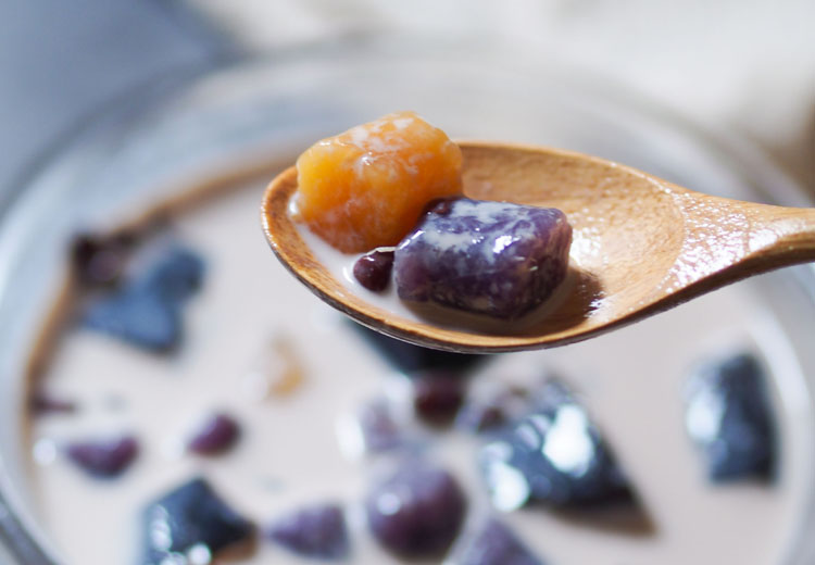 How to make purple sweet potato taro ball syrup